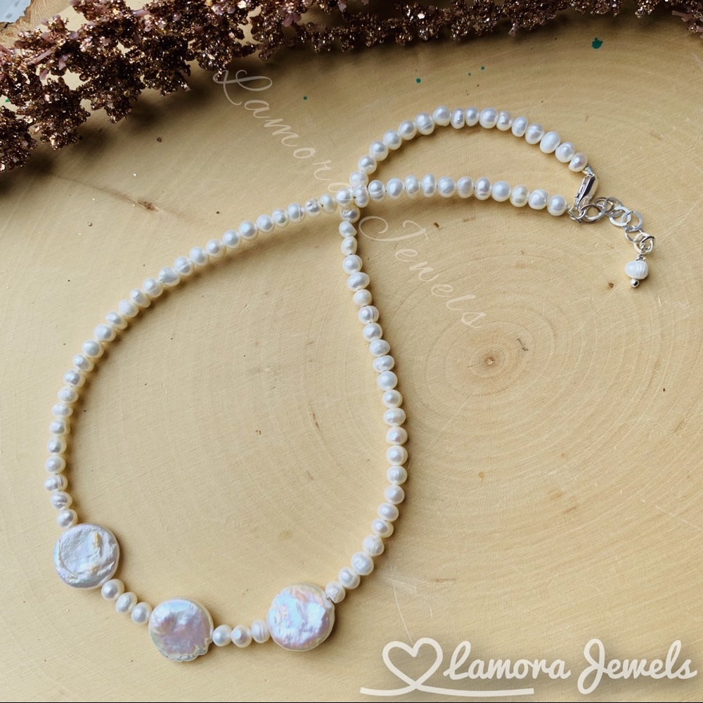 Real Natural Pearl necklace girl jewelry